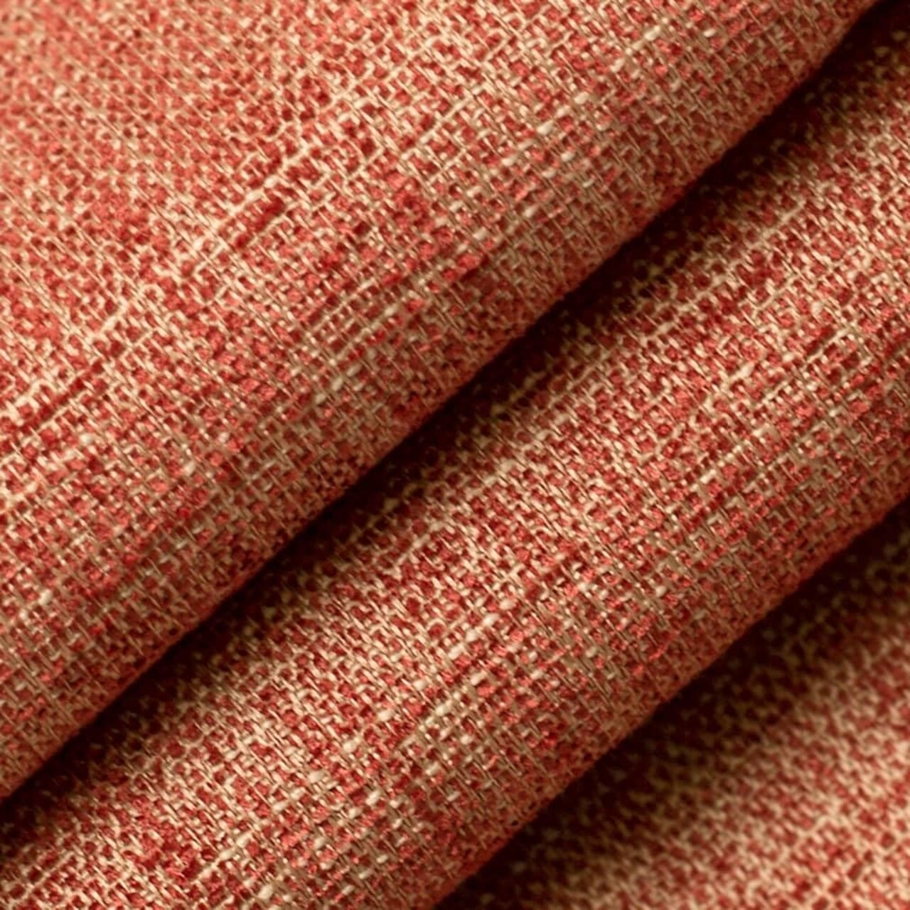 Coral Orange Textured Tweed Upholstery Fabric by The Yard - SKU: Colton Cayenne